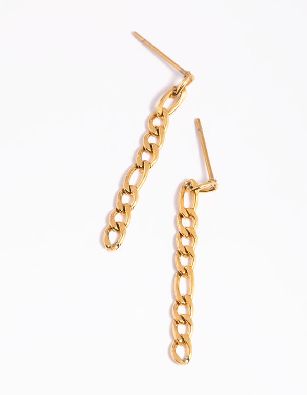 Gold Plated Surgical Steel Chain Drop Earrings