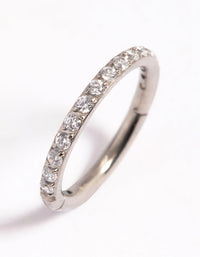 Titanium Cubic Zirconia Pave Clicker Ring - link has visual effect only