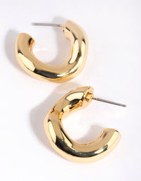 Gold Plated Chunky Hoop Earrings - link has visual effect only