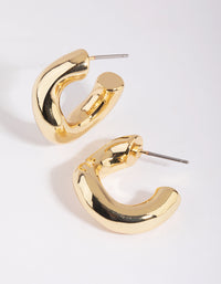 Gold Plated Chunky Hoop Earrings - link has visual effect only