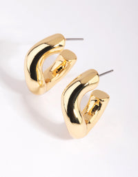 Gold Plated Chunky Hoop Earrings - link has visual effect only