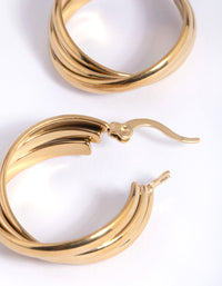 Waterproof Gold Plated Stainless Steel Hoop Earrings - link has visual effect only