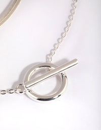 Silver Plated Snake Chain & Fob Necklace Set - link has visual effect only