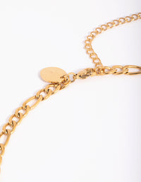 Gold Plated Stainless Steel Figaro Necklace - link has visual effect only