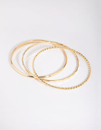 Gold Plated Mixed Bangle Pack - link has visual effect only