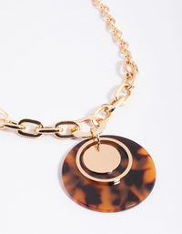 Gold Circle Pendant Necklace - link has visual effect only