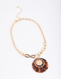 Gold Circle Pendant Necklace - link has visual effect only