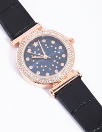 Black Starry Night PU-Strap Watch - link has visual effect only