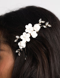 White Flower Hair Comb - link has visual effect only