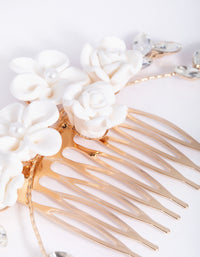 White Flower Hair Comb - link has visual effect only