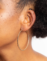 Gold Textured Hoop Earrings - link has visual effect only