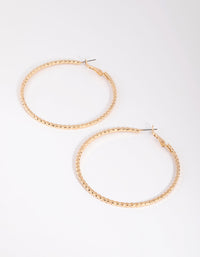 Gold Textured Hoop Earrings - link has visual effect only