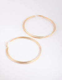 Gold Diamond Cut Twisted Hoop Earrings - link has visual effect only