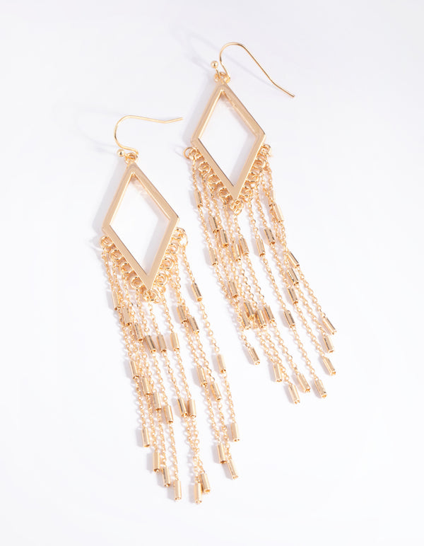 Gold Kite Drop Earrings