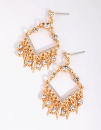 Gold Diamante Kite Drop Earrings - link has visual effect only