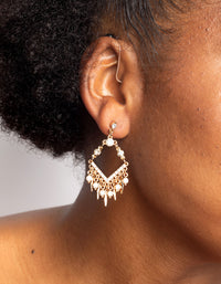 Gold Diamante Kite Drop Earrings - link has visual effect only