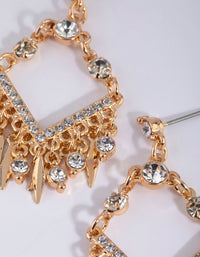 Gold Diamante Kite Drop Earrings - link has visual effect only