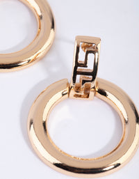 Gold Greek Key Door Knocker Earrings - link has visual effect only