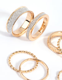 Gold Glitter Ring Stack Pack - link has visual effect only