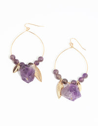 Gold Amethyst Drop Earrings - link has visual effect only