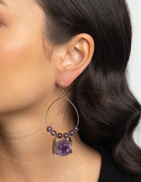 Gold Amethyst Drop Earrings - link has visual effect only