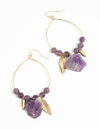 Gold Amethyst Drop Earrings - link has visual effect only