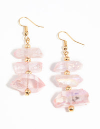 Gold Quartz Iridescent Drop Earrings - link has visual effect only