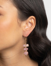 Gold Quartz Iridescent Drop Earrings - link has visual effect only