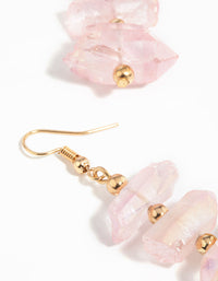 Gold Quartz Iridescent Drop Earrings - link has visual effect only