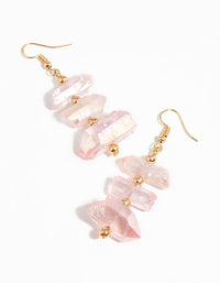 Gold Quartz Iridescent Drop Earrings - link has visual effect only