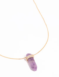 Gold Cubic Zirconia Amethyst Shard Necklace - link has visual effect only