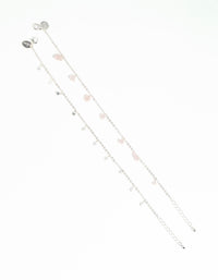 Silver Rose Quartz Star Anklet Set - link has visual effect only