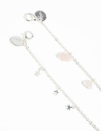 Silver Rose Quartz Star Anklet Set - link has visual effect only