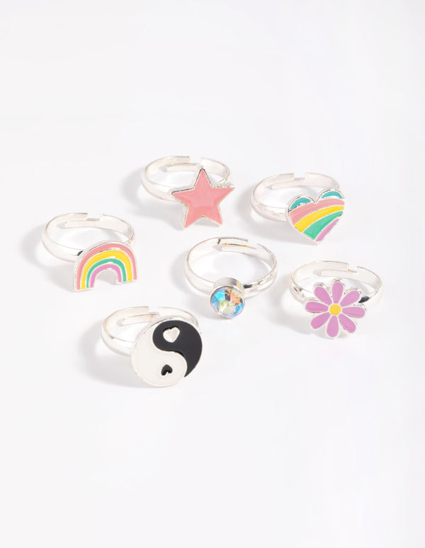 Kids Y2K Rainbow Rings