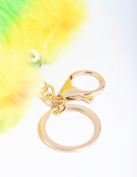 Kids Rainbow Fluffy Heart Keyring - link has visual effect only