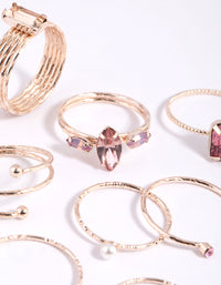 Rose Gold Pearl Ring Stack Pack - link has visual effect only