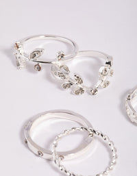 Silver Leaves Ring Stack 8-Pack - link has visual effect only