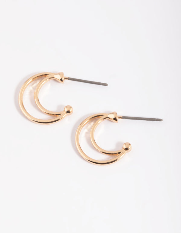 Gold Layered Huggie Hoop Earrings