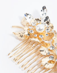 Gold Diamante & Pearl Flower Comb - link has visual effect only