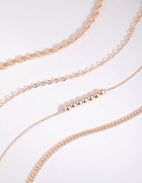 Rose Gold Beaded Bracelet & Anklet 4-Pack - link has visual effect only