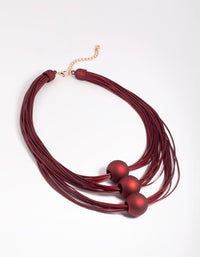 Matte Red Cord Layered Necklace - link has visual effect only