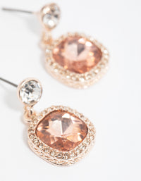 Rose Gold Diamante Drop Earrings - link has visual effect only