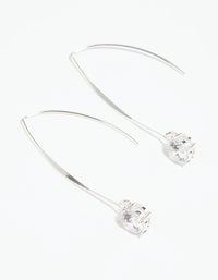 Silver Diamante Thread Through Drop Earrings - link has visual effect only