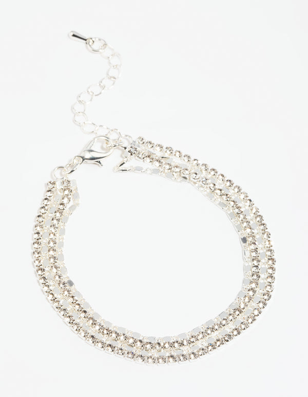 Silver Diamante Layered Bracelet