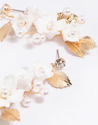 Frosted Flower Pearl Drop Earrings - link has visual effect only