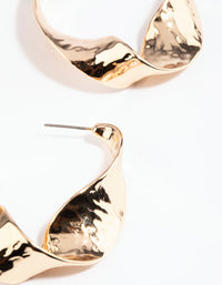 Gold Twisted Drop Earrings - link has visual effect only