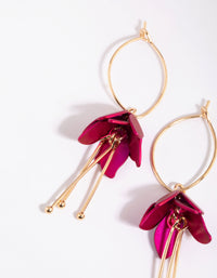 Fuchsia Flower Drop Earrings - link has visual effect only