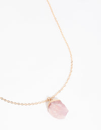 Gold Rose Quartz Necklace - link has visual effect only