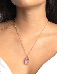 Gold Rose Quartz Necklace - link has visual effect only