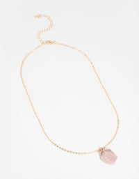 Gold Rose Quartz Necklace - link has visual effect only